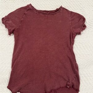 Free people- We The Free Maroon Short Sleeve Tee